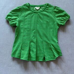 Anthropologie green pleated top.